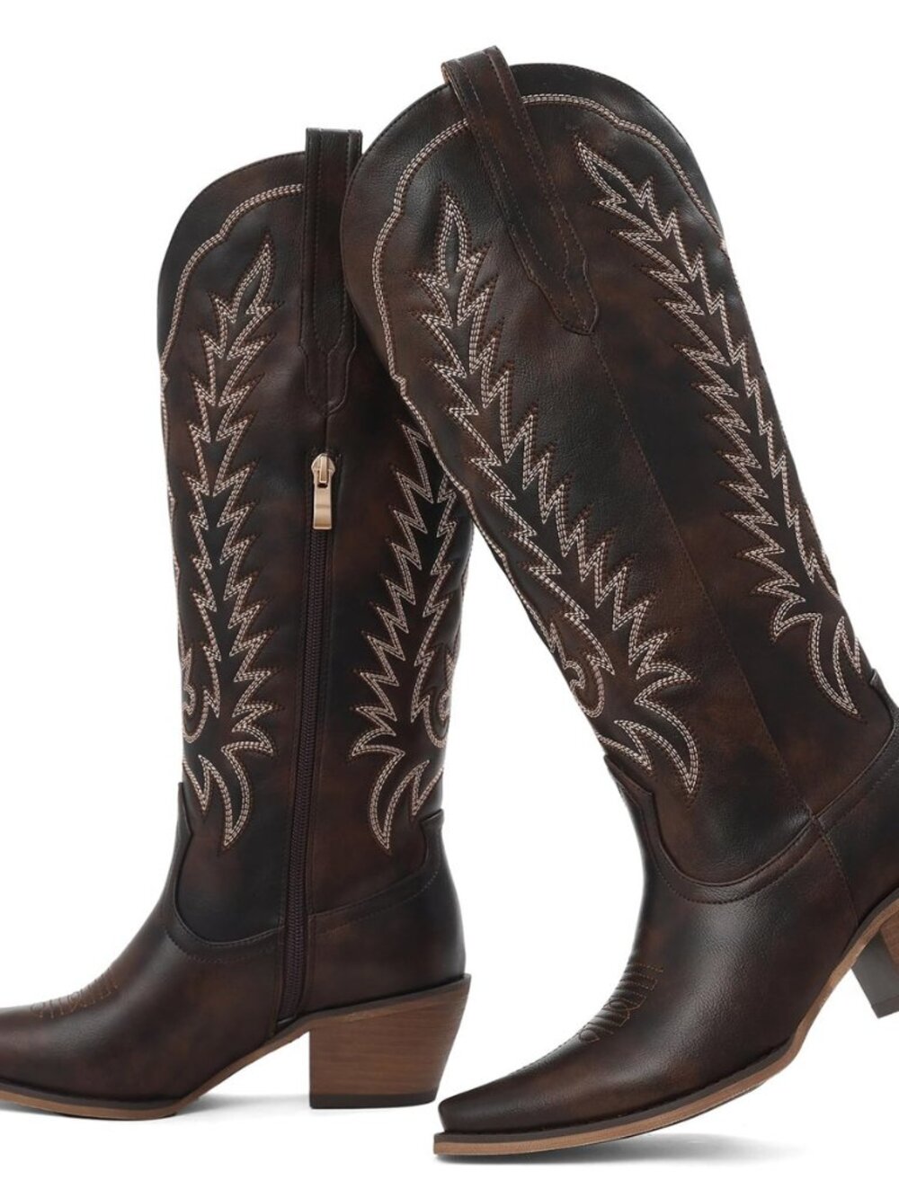 Cowboy Boots for Women - Western Cowgirl Boots Knee High Snip Toe